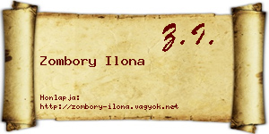 Zombory Ilona névjegykártya